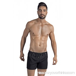 Clever Masculine Male Swim Boxer Briefs Trunks Style Swimwear Black B07BR1558B